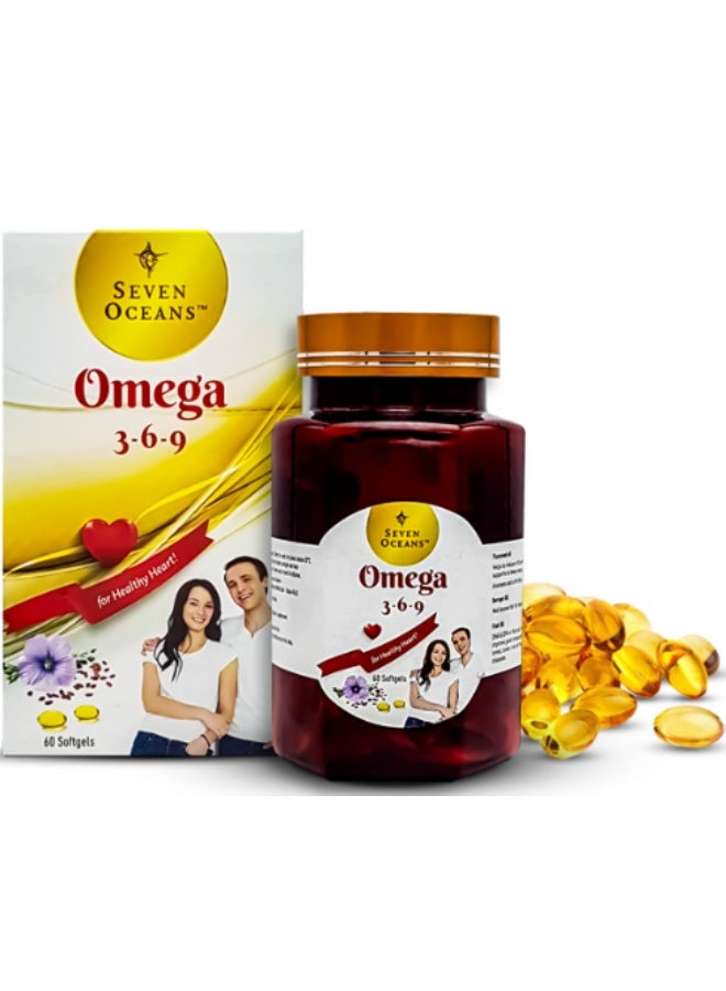 Seven Oceans Omega 3-6-9 Soft Gel Capsules – Supports Heart, Brain & Joint Health, 60 Capsules - Image 3